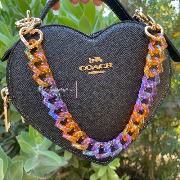 Halloween Orange Purple Triple Hearts Bag Purse Novelty Resin Chain Charm Strap - Picture 4 of 14